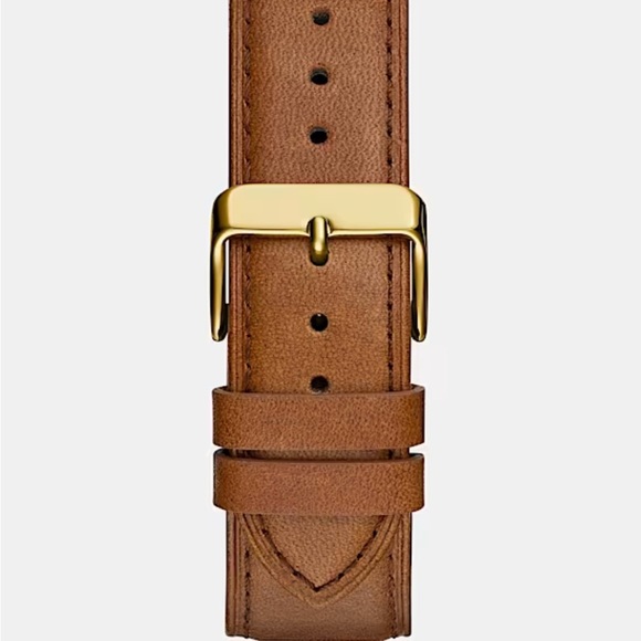 GUESS Gold Chronograph Watch with Brown Leather Strap - Picture 5 of 8